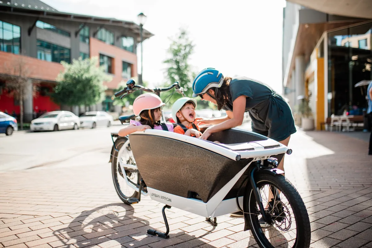 Urban Arrow Family cargo e-bike, three-quarter view