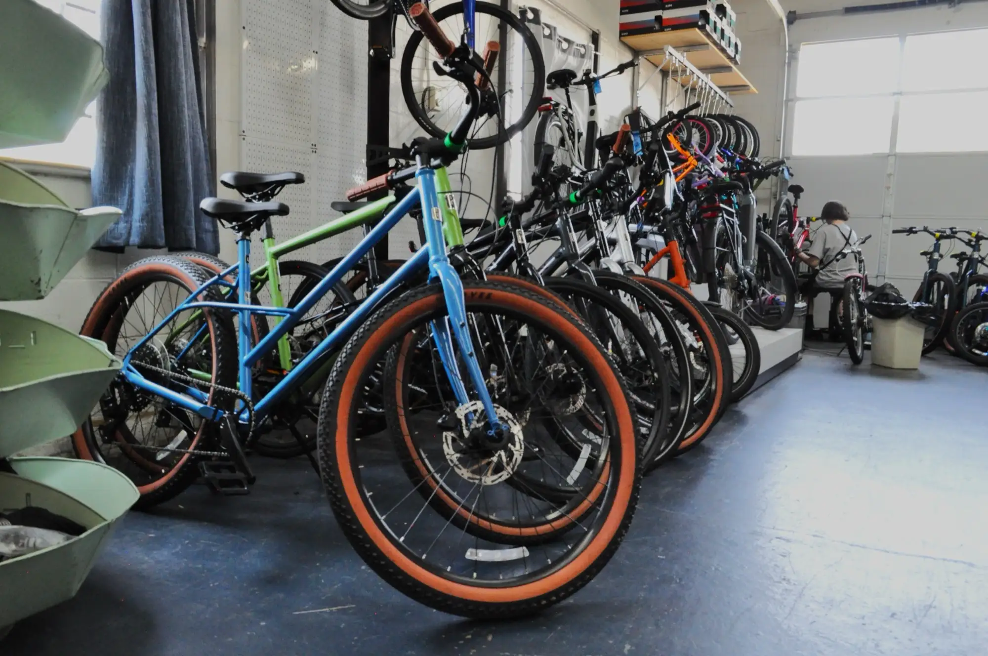 Rows of bikes on the Hardt Family Cyclery sales floor